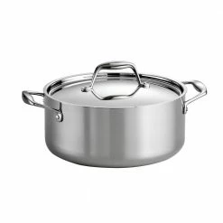 Gourmet Tri-Ply Clad 5 qt. Round Stainless Steel Dutch Oven with Lid by Tramontina