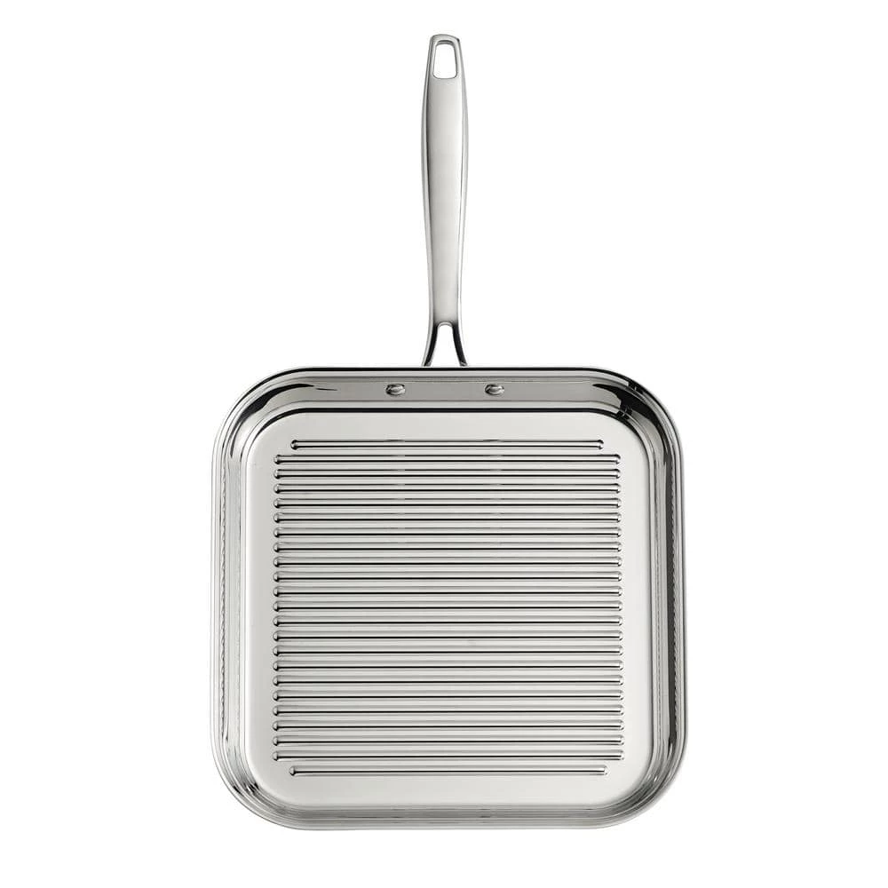 Gourmet Tri-Ply Clad 11 in. Stainless Steel Grill Pan by Tramontina - Image 4