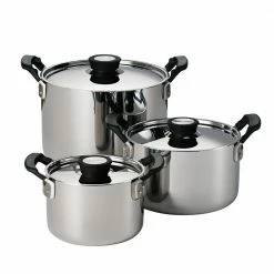Nesting 6-Piece Stainless Steel Tri-Ply Clad Sauce and Stock Pot Set by Tramontina