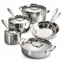 Gourmet Tri-Ply Clad 10-Piece Stainless Steel Cookware Set by Tramontina