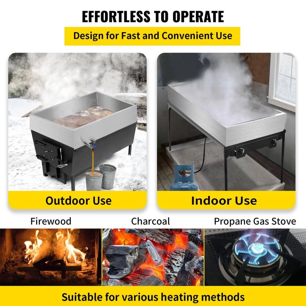 48 in. x 24 in. x 9.5 in. MapleSap EvaporatorPan with Valve StainlessSteel MapleSyrup Cooking Pan for Boiling MapleSyrup by VEVOR - Image 6