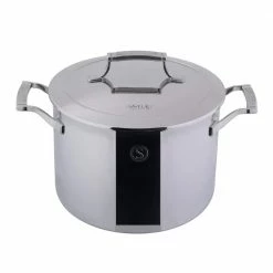 8 qt. Tri-Ply Stainless Steel Stock Pot with Lid by SAVEUR SELECTS