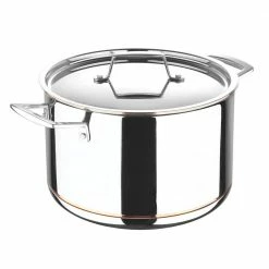 5CX 8 qt. Stainless Steel 5-Ply Copper Core Stock Pot with Lid by MasterPRO