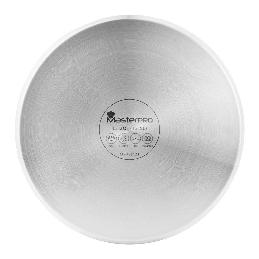 Nesting Stainless Steel Collection 13.2 qt. Covered Stock Pot by MasterPRO - Image 9