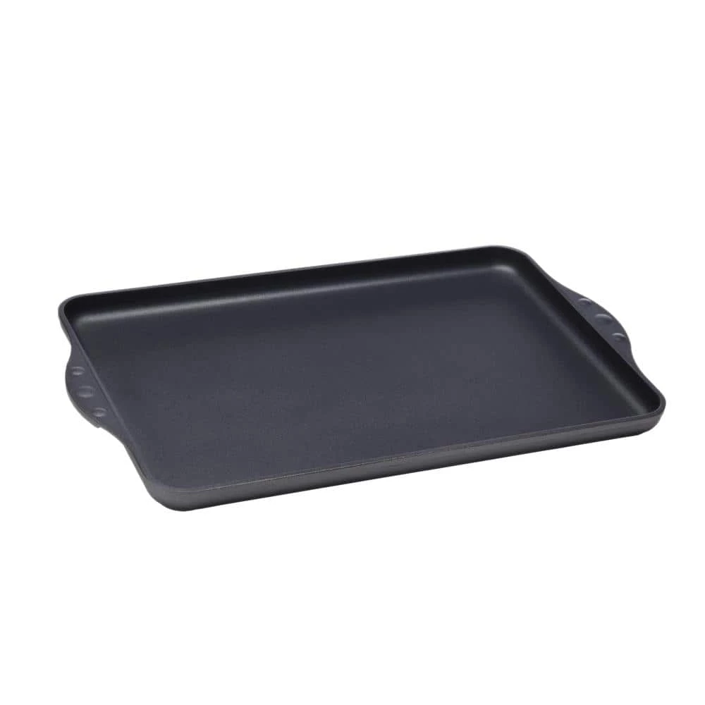 Classic Series 17 in. Cast Aluminum Nonstick Double Burner Griddle in Gray by Swiss Diamond