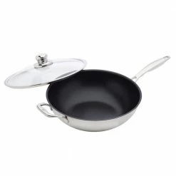 Stainless Steel Wok with Lid by Swiss Diamond