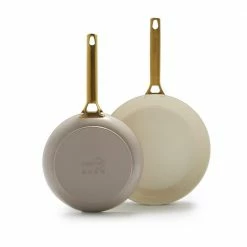 Reserve 2-Piece Heathy Ceramic Nonstick 10" and 12" Frying Pan Set in Taupe by GreenPan