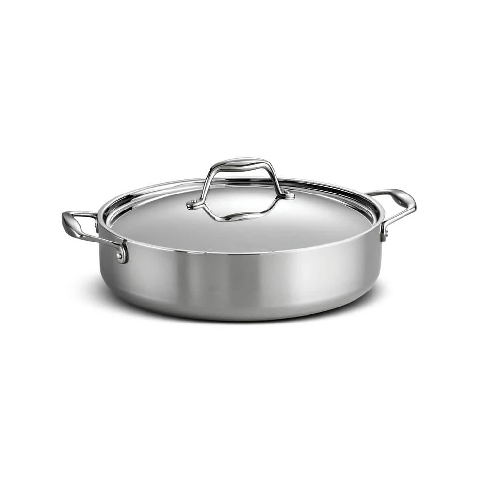 Gourmet Tri-Ply Clad 6 qt. Covered Stainless Steel Braiser by Tramontina