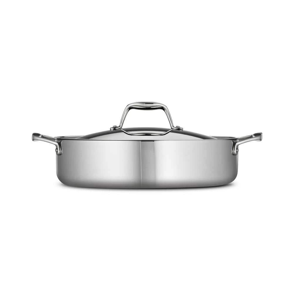 Gourmet Tri-Ply Clad 6 qt. Covered Stainless Steel Braiser by Tramontina - Image 2