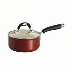 Style Ceramica 1.5 qt. Aluminum Ceramic Nonstick Sauce Pan in Copper with Glass Lid by Tramontina