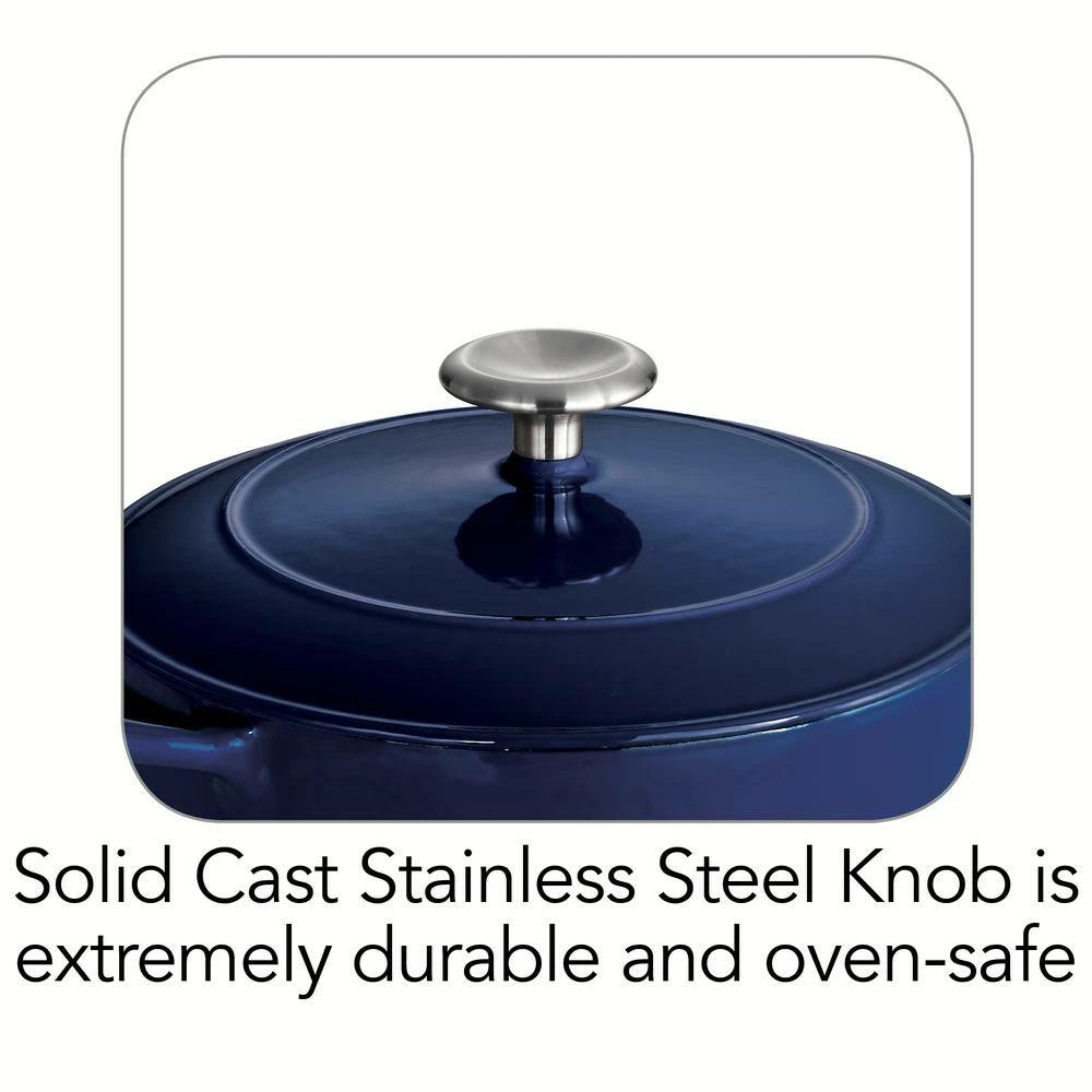 Gourmet 3 qt. Enameled Cast Iron Saucier in Gradated Cobalt with Lid by Tramontina - Image 6