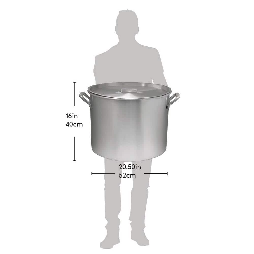 84 qt. Aluminum Cooking Stock Pot with Basket for Steaming Tamales Seafood Crawfish Boiler with Lid by Unbranded - Image 4