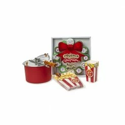 6 qt. Aluminum Red Stovetop Popcorn Popper with 12-Days of Popcorn Christmas Advent Calendar and Pop Open Tubs by Wabash Valley Farms