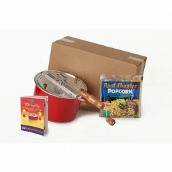 2-Piece Aluminum Color Changing Stovetop Popcorn Popper Set with Real Theater All-Inclusive Popping Kit by Whirley-Pop