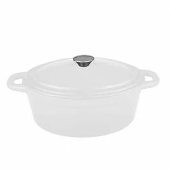 Neo 8 qt. White Cast Iron Oval Cov Casserole by BergHOFF