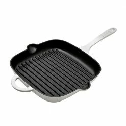 Natural Canvas 11.5 in. Cast Iron Grill Pan in White by Denby