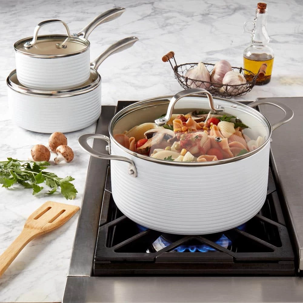 Monaco 10-Piece White Aluminum Non-Stick Cookware Set by Denmark - Image 10